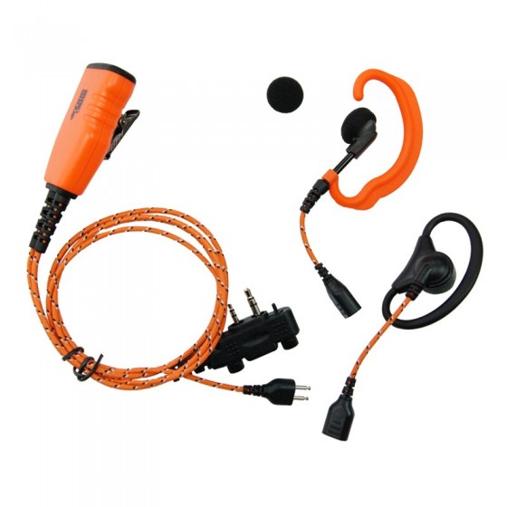 Icom ProEquip PRO-U610LA Orange fabric cable, Earhanger/Peltor a